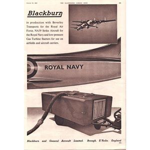 1957 Blackburn NA39 Strike Aircraft Vintage Print Ad Royal Navy Air Force Art